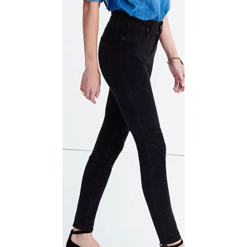 Madewell 9” High Riser Skinny Skinny Black Velvet size 27